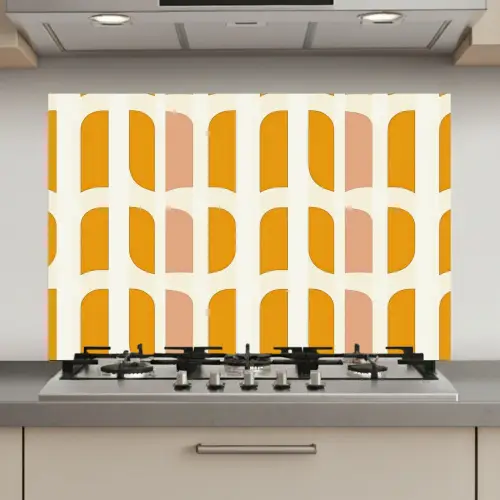 Geometrisch - Patroon - Geel - Roze keuken achterwand spatscherm klein 900 -3d_website