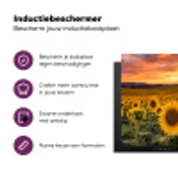 Zonnebloemen - Heuvellandschap - Geel Inductie beschermer vinyl 3mm middel -zzzzzzz-cc-usp