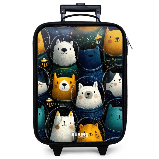 Dieren - Sterren - Planeten - Astronaut Kinderkoffer - Zwart klein -zzz_website3d