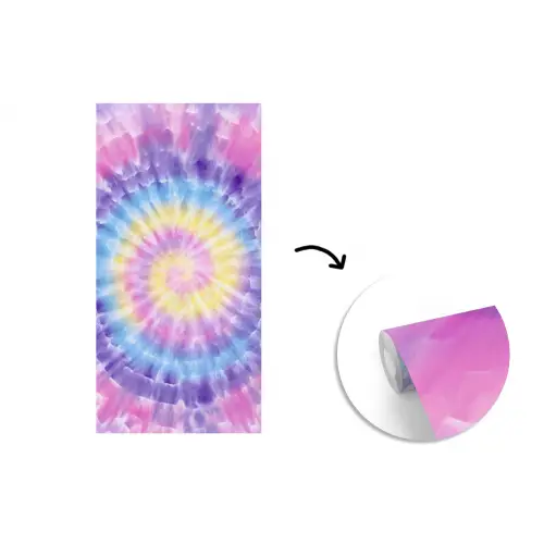 Spiraal - Tie dye - Pasteltinten fotobehang vinyl groot -3d