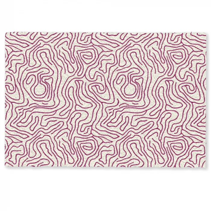 Kronkelende lijn - Magenta - Crème Deurmat klein 898 -zkaufland3d