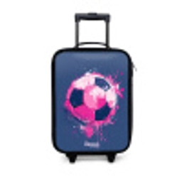 Voetbal -  Verf - Roze - Blauw Kinderkoffer - Zwart klein -3d