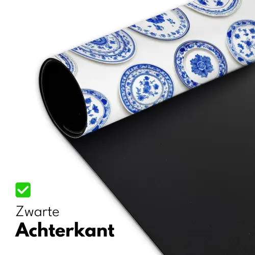 Borden - Bloemen - Patroon - Blauw Muismat XXL klein 681 -sfeer2