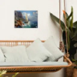 Zeilschip - Zee - Rotsen - Wolken tuinposter los doek klein -sfeer7