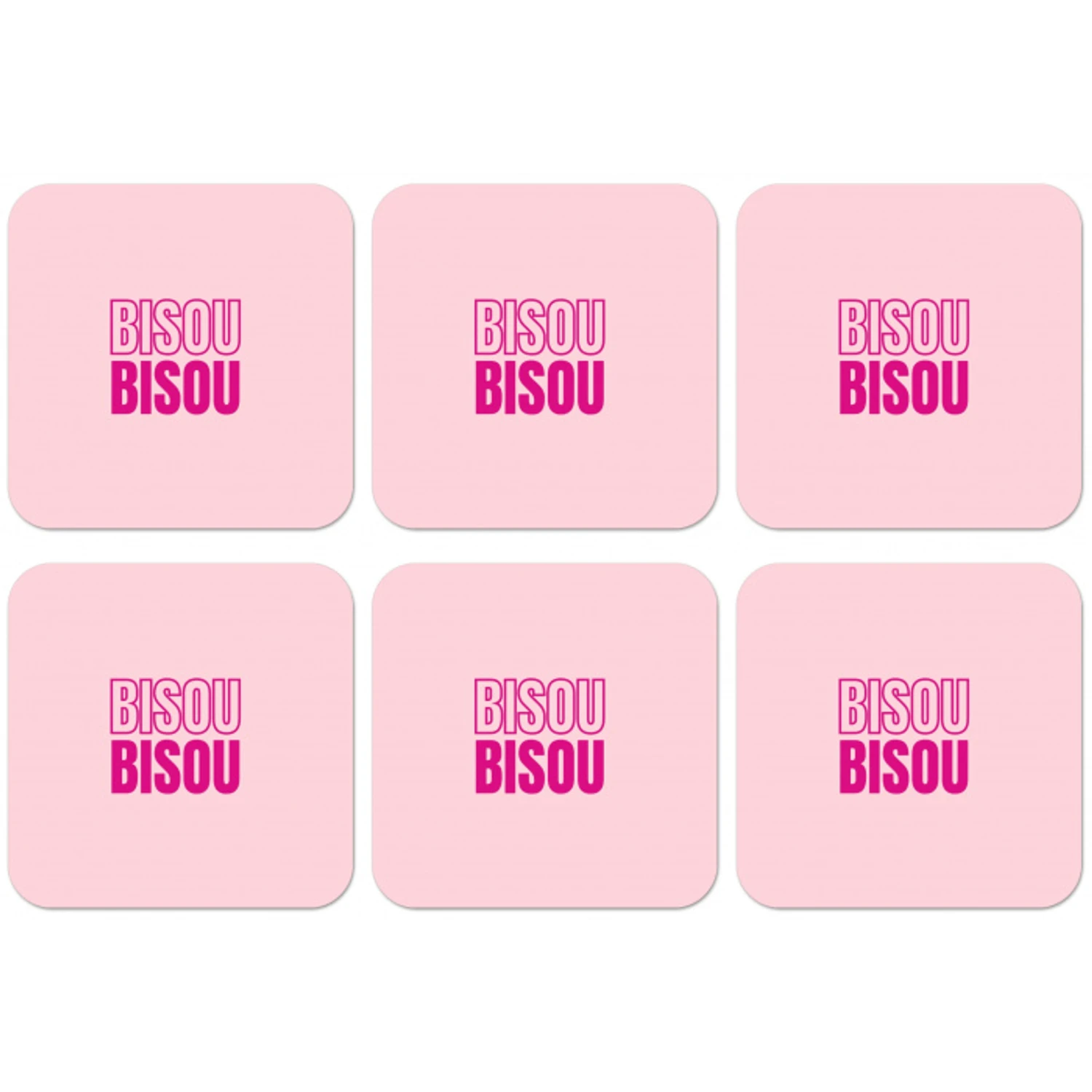 Bisou - Roze - Minimalistisch onderzetter kurk middel -zkaufland3dotto