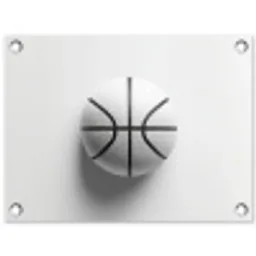Basketbal - Wit - Schaduw - Lijnen tuinposter los doek klein -3d