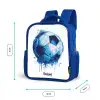 Voetbal - Inktspatten - Blauw - Bal Kinderrugzak - Blauw middel -productfoto_formaten