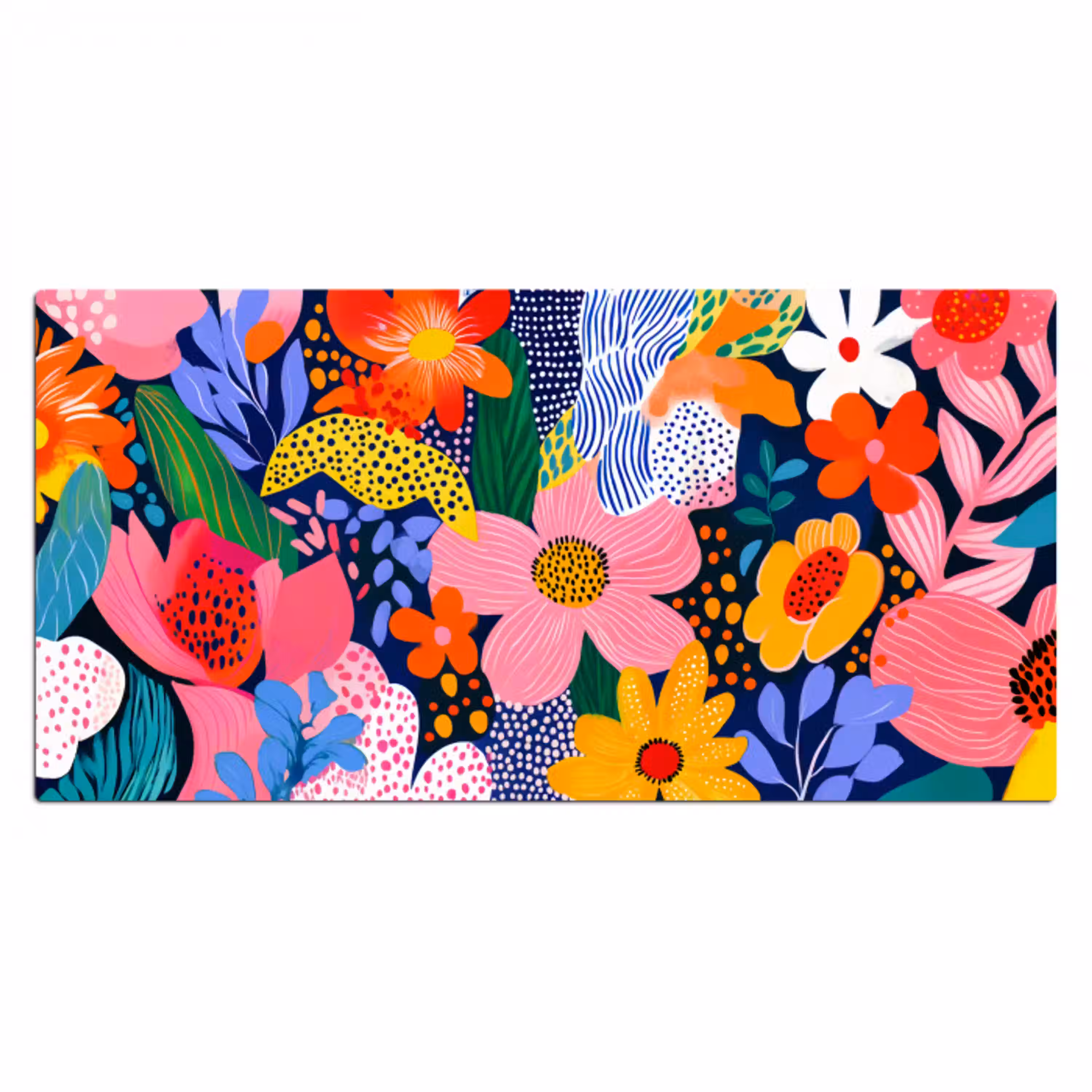 Kleurrijk - Bloemen - Abstract - Stippen Muismat XXL klein -3d_leeg