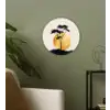 Zwarte boom - Gouden cirkel - Heuvel Wandcirkel kunststof plaat 5mm dik klein -sfeer3