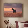 Paard - Wolken - Open veld Textielframe zwart klein -sfeer1