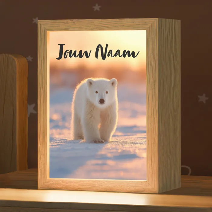 Ijsbeer - Sneeuw - Zonsopgang Light Box met kabel (Kinderlampje) klein -zzz_3d_website