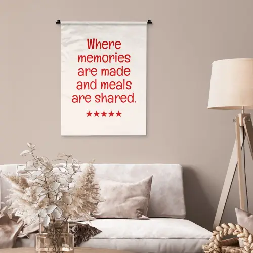 Quote - Sterren - Rood - Memories Wandkleed katoen klein -sfeer4