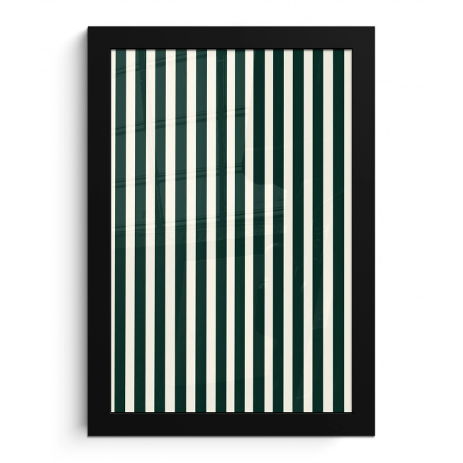 Strepen - Klassiek - Groen fotolijst zwart zonder passe partout klein 224 -3d