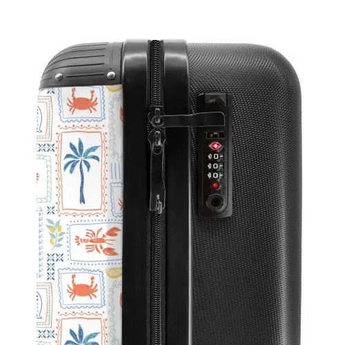 Kreeft met zomer patroon kleurrijk NBS - Handbagage koffer - Volwassenen Unisex middel -slot
