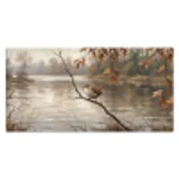 Winterkoninkje - Tak - Rivier - Natuur - Sfeervol Muismat XXL klein -3d_leeg