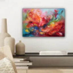 Olieverf - Kunst - Abstract - Kleurrijk canvas 2cm klein -sfeer6