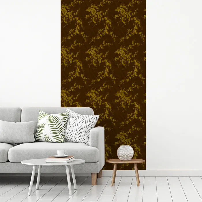 Bruin - Bloemen - Goud fotobehang vinyl groot 64 -woonkamer
