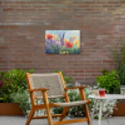 Weide - Bloemen - Kleurrijk Tuinposter op houten frame 2 cm dik klein -sfeer3