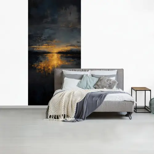 Gouden Reflectie op Water fotobehang vinyl groot -slaapkamer