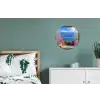 Doorkijk - Berg - Landschap - Uitzicht - Meer Wandcirkel aluminium klein -slaapkamer