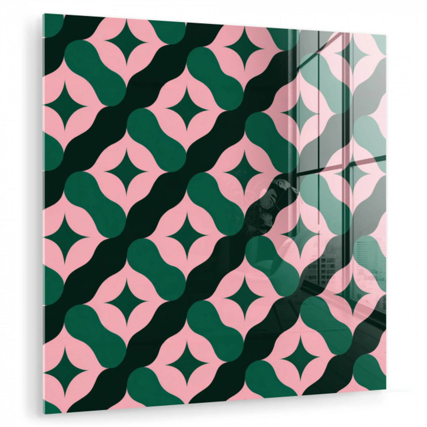 Groen - Roze - Retro - Sterren plexiglas 5mm klein 11 -zzzproduct_nieuw