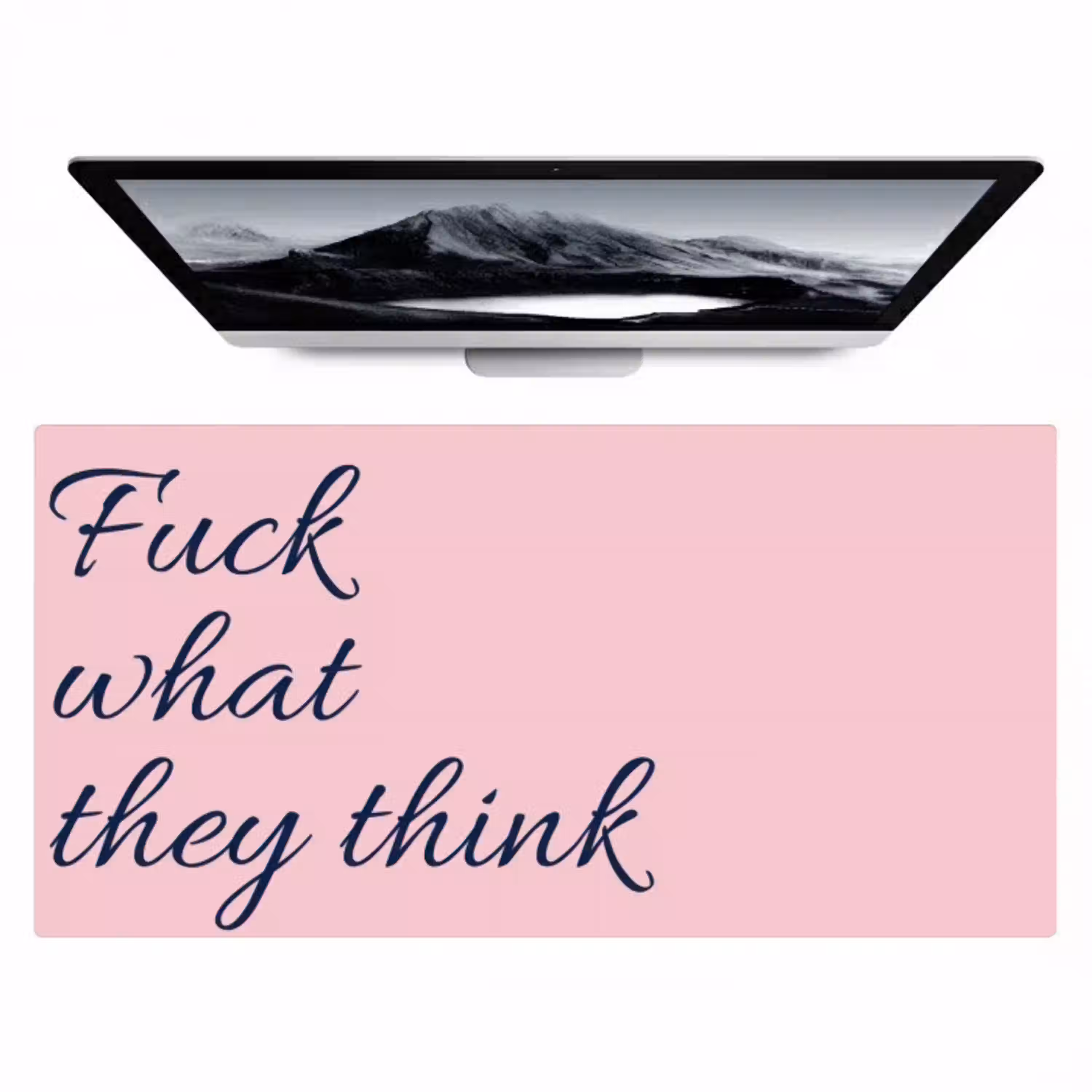 Fuck what they think - Roze - Minimalistisch Muismat XXL klein -zzz3d
