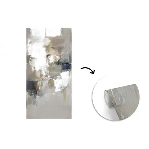 Kleurenpalet - Penseelstreken - Beige - Nevelig fotobehang vinyl groot -3d