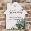 Lichtroze met palmblad - Sierlijk Naambord Huisje klein -sfeer6
