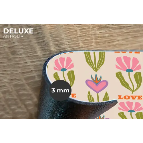 Love - Patroon - Bloemen - Hartjes Placemat vinyl groot 368 -closeup