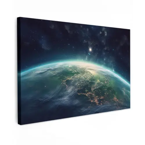 Aarde - Ruimte - Sterren - Landschap canvas 2cm klein -z3d