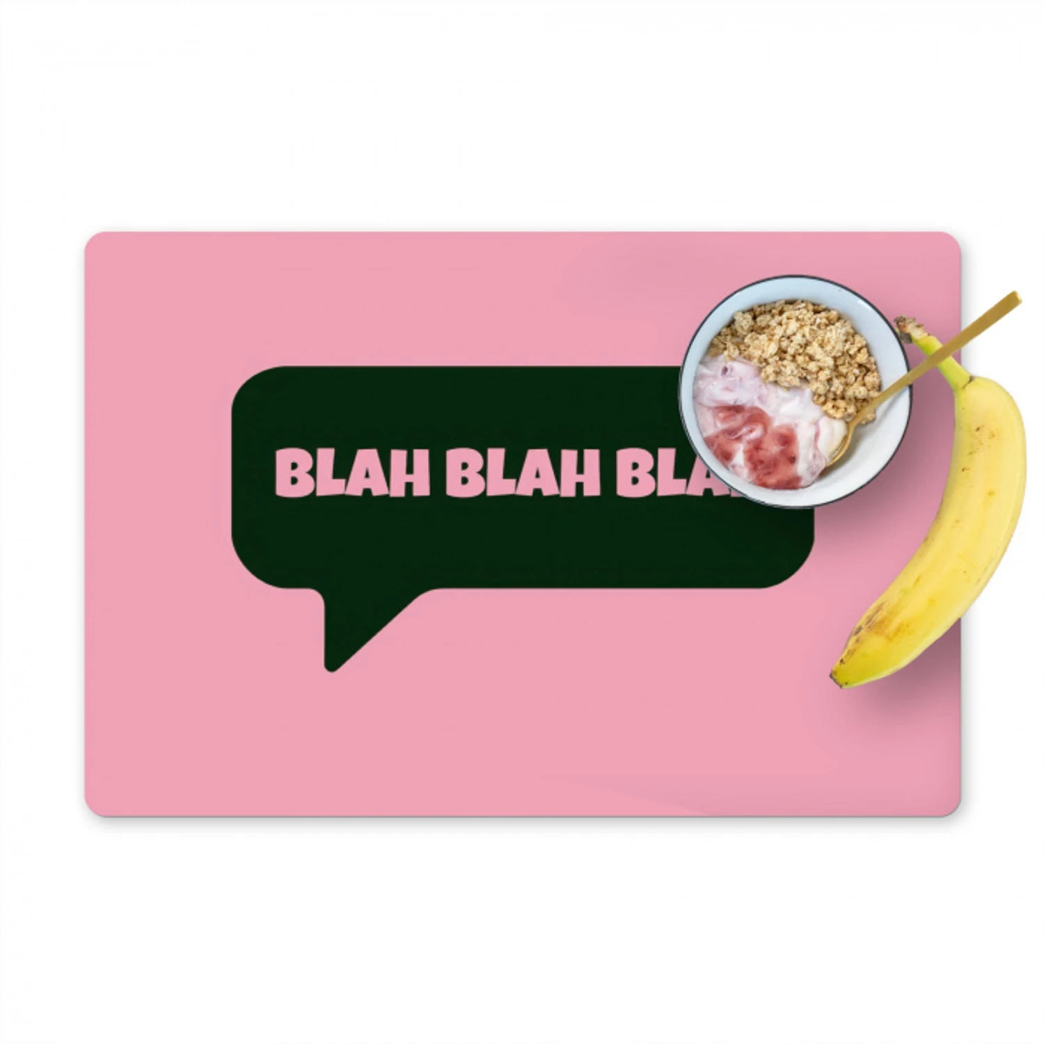 Roze - Tekstwolk - Groen - BLAH BLAH BLAH Placemat vinyl groot -zzzproduct_Kitchenyeah-website
