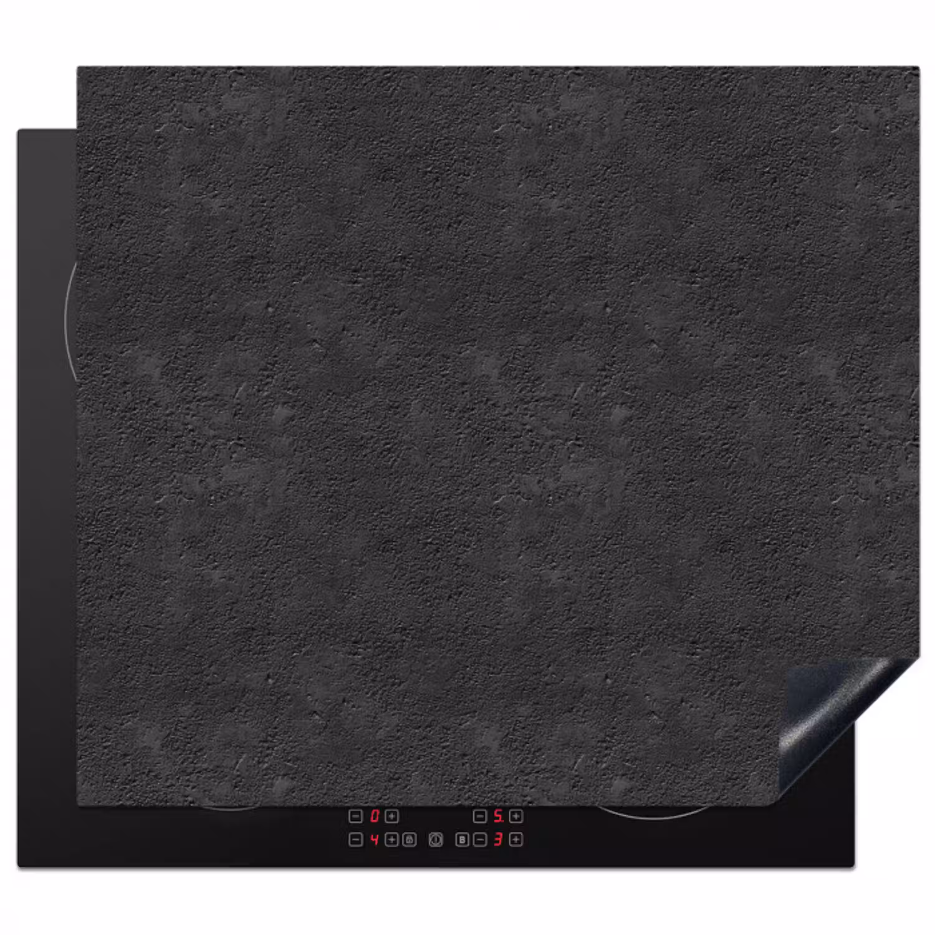 Donkergrijs - Asfaltstructuur - Ruw Inductie beschermer vinyl 3mm middel 274 -3d