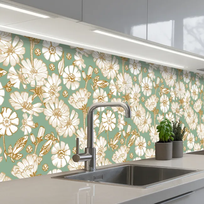 Crédence Cuisine - Fleur - Art nouveau - Design