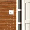 Abstract beige - Traditioneel Naambord Vierkant klein -sfeer3-XS
