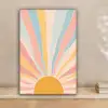 Illustratie - Zon - Pastelkleuren canvas 2cm klein -sfeer1