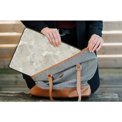 Marmer - Grijs - Aders laptophoes neopreen klein 279 -tas