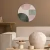 Vormen - Abstract - Cirkel - Zwart Akoestische PET Vilt - Rond klein -sfeer1