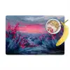 Schilderij - Zonsondergang - Bloemen - Rivier Placemat vinyl groot -zzzproduct_Kitchenyeah-website