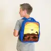 Dino - Zon - Natuur - Tekening - Kinderen - Jongens Kinderrugzak - Blauw middel -sfeer2