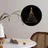 Magisch - Kerstboom - Lichtspiralen - Zwart Wandcirkel behangsticker klein -sfeer3
