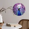 Pauw - Koksmuts - Cool - Paars Wandcirkel behangsticker klein -sfeer3
