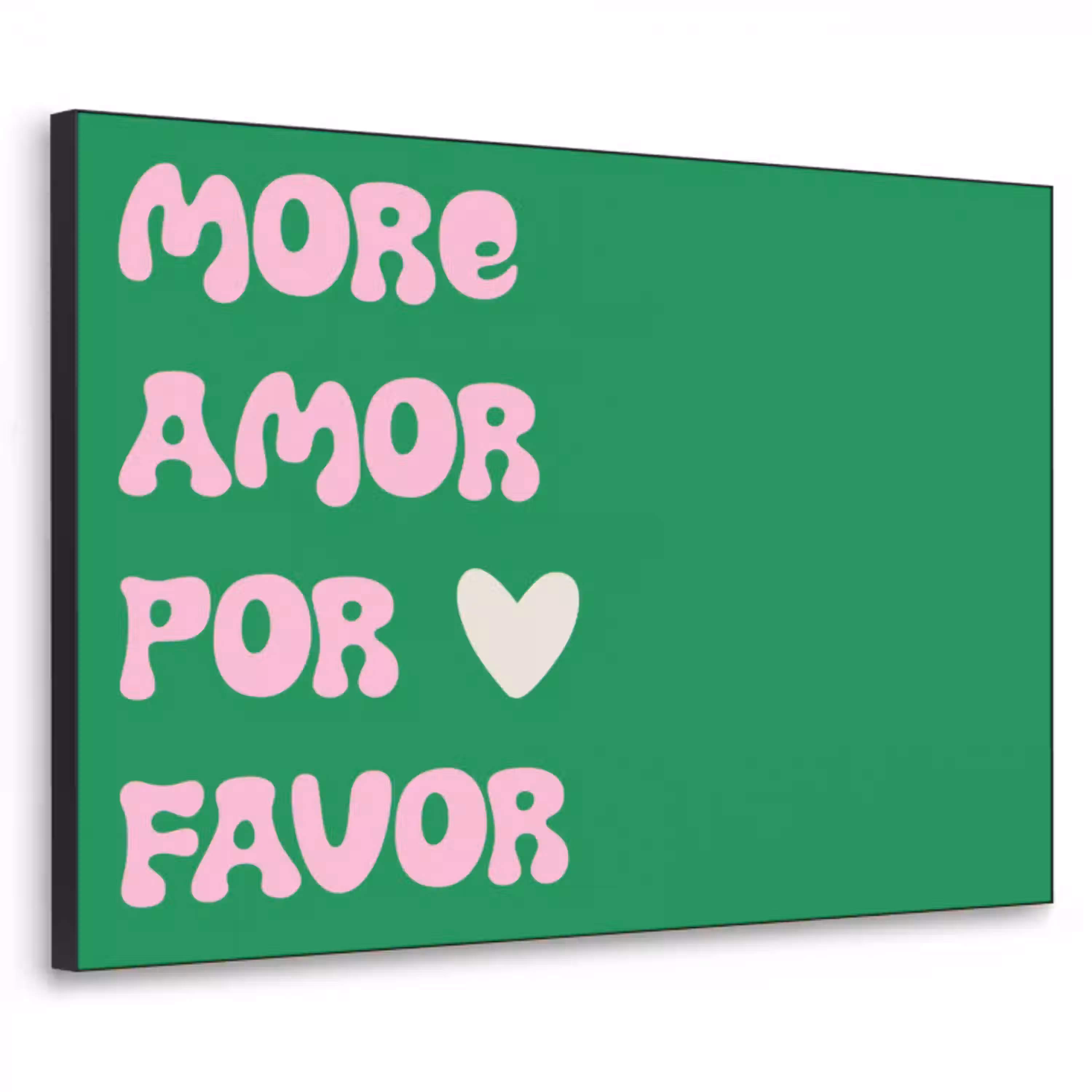 Amor - Valentijn - Groen - Tekst Textielframe - compleet frame klein -3d