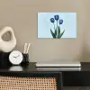 Tulpen - Blauw - Bladeren poster papier klein -sfeer1