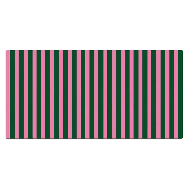 Bureau onderlegger - Verticale strepen - Groen - Roze