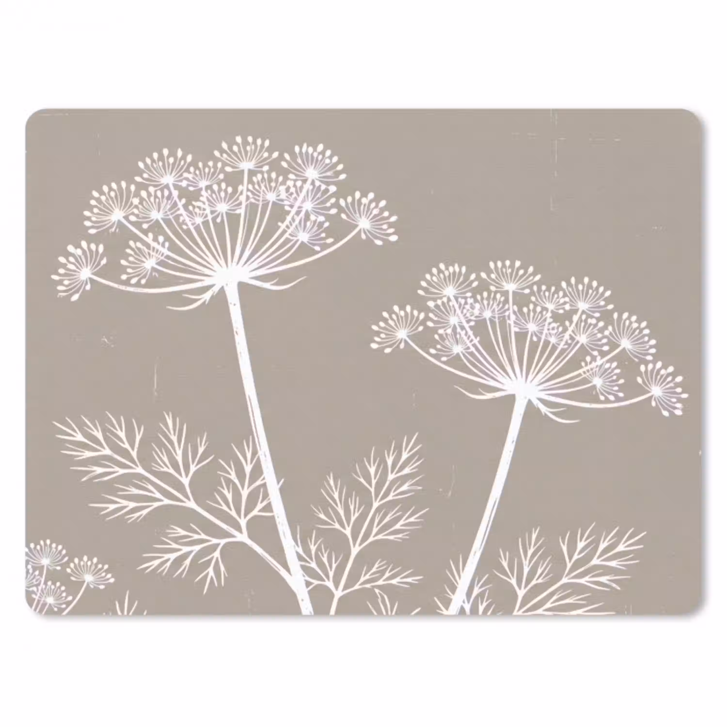 Grafisch - Fluitenkruid - Taupe muismat rubber klein -3d