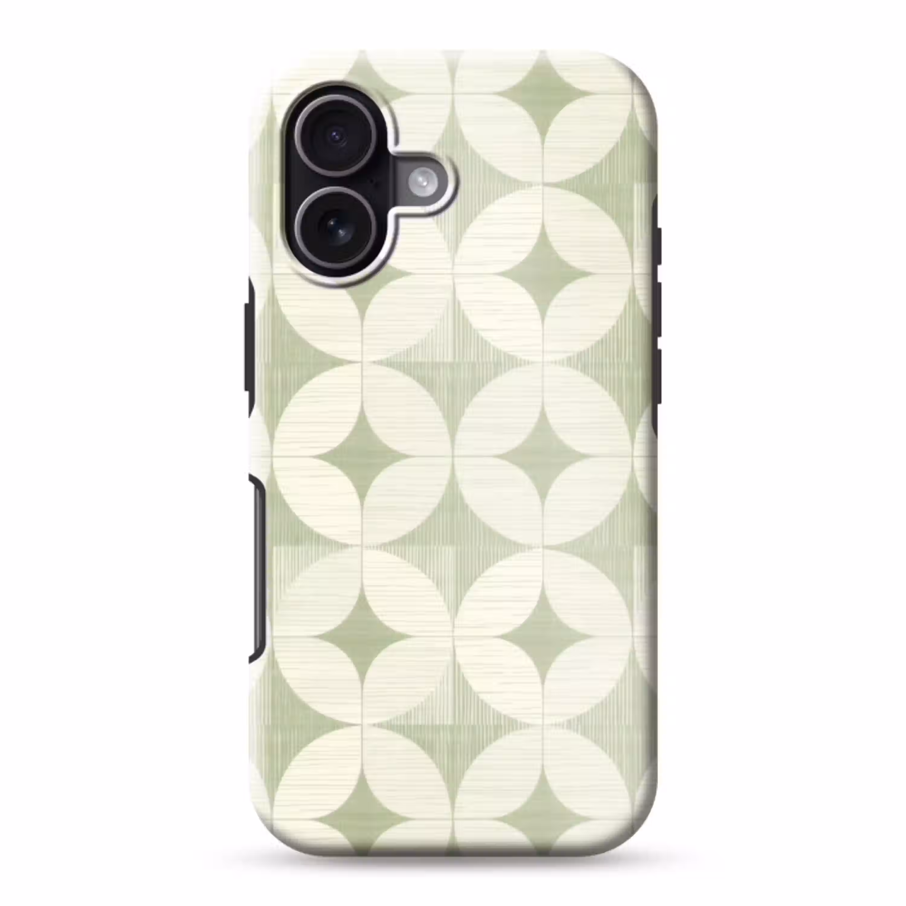 Saliegroen - Geometrisch - Retro - Mid-Century - Patroon Toughcase MagSafe Apple iPhone 17 klein 1017 -3d