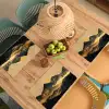 Gouden Bergen bij Maanlicht Placemat vinyl groot -zzsfeer5_Kitchenyeah-website