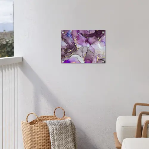Marmer - Roze - Paars - Gold tuinposter los doek klein -sfeer8