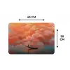 Zee - Boot - Wolken - Oranje Placemat vinyl groot -specs