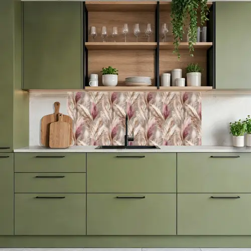 Pampasgras - Pluizig - Kleurrijk keuken achterwand 2 middel 871 -sfeer3